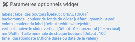 Paramètres optionnels